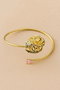 Heliophilia Silver Pulsera de Latón con Zirconio Dorado Ajustable